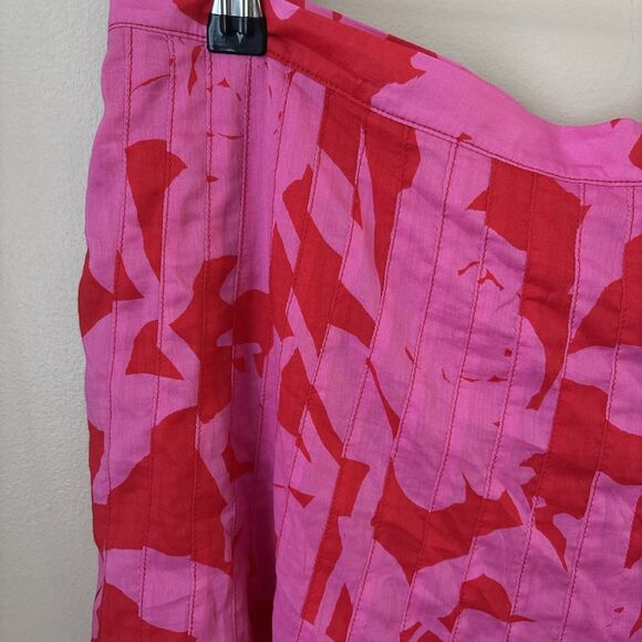 Vineyard Vines Women’s 16 Pink Red Tropical Mini Skirt Pleated Lined - Picture 2 of 6